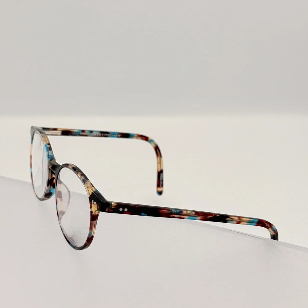 Geek Eyewear Game On 3‎ Round Blue Demi Tortoise Shell Eyeglass Frames 48-18-140